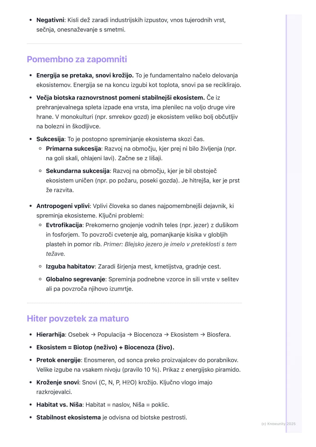 # Ekologija in ekosistemi
Uvod v ekologijo
Ekologija je veda, ki preučuje odnose med živimi bitji (organizmi) ter odnose
med organizmi in